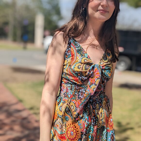 NWT ✨ Boho Front Knot Dress 👗 Adjustable Front knot - Picture 3 of 6